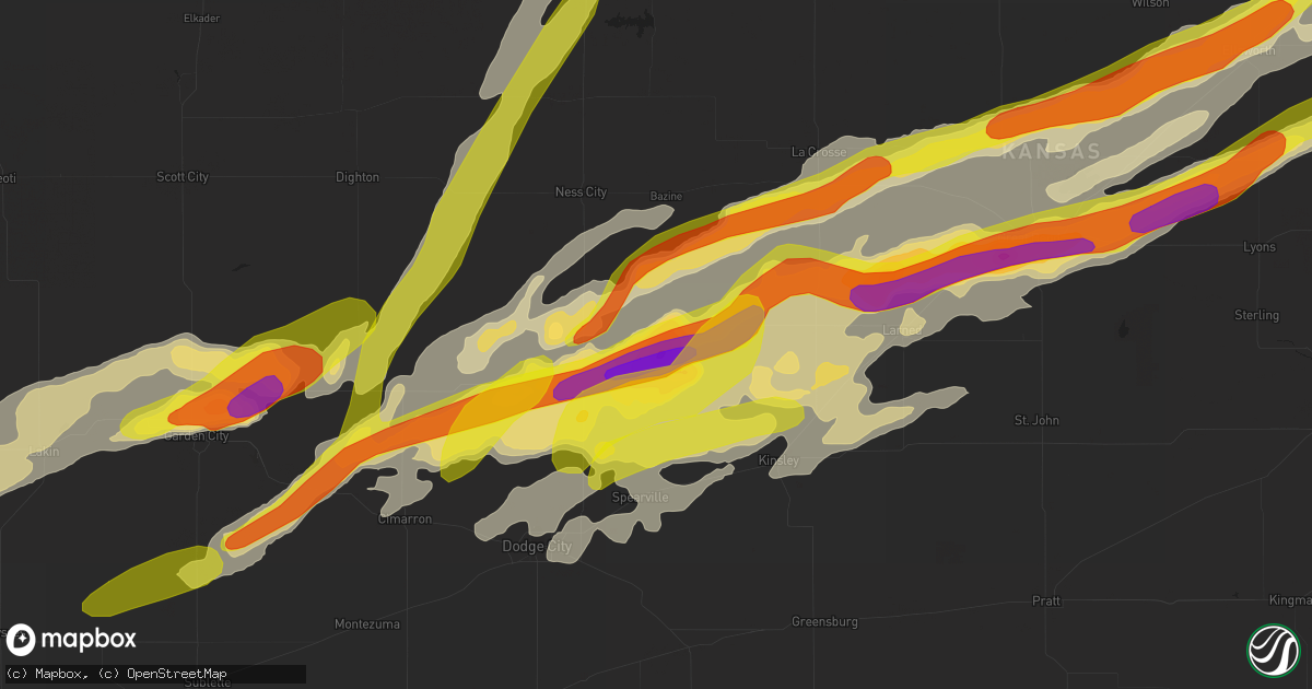 Hail map in Hanston, KS on October 6, 2017
