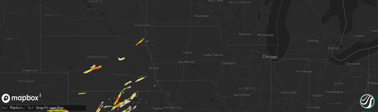 Hail map in Iowa on October 6, 2017