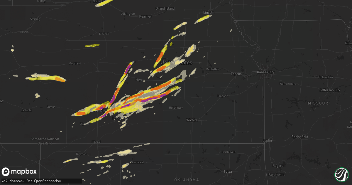 Hail map in Kansas on October 6, 2017