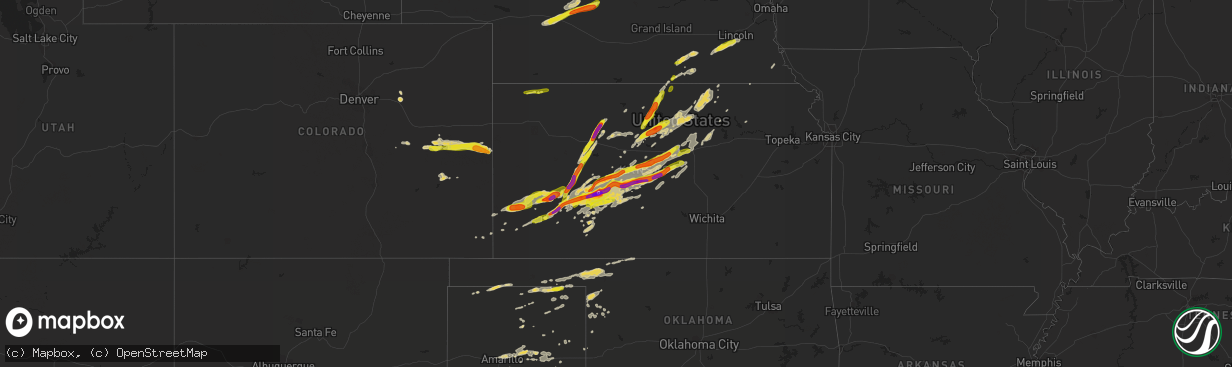 Hail map on October 6, 2017