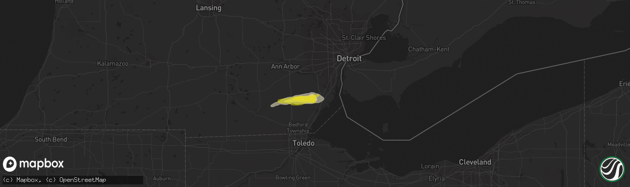 Hail map in Carleton, MI on October 6, 2018