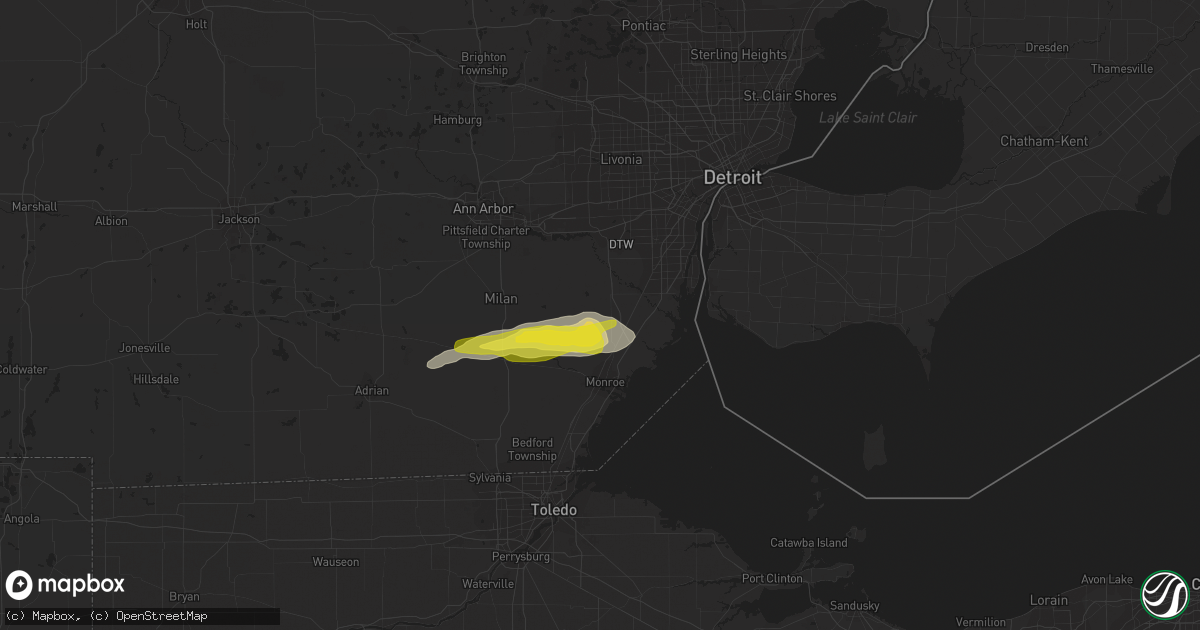 Hail map in Carleton, MI on October 6, 2018