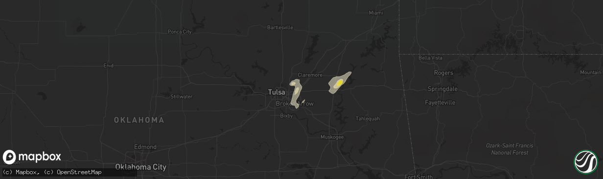 Hail map in Catoosa, OK on October 6, 2018