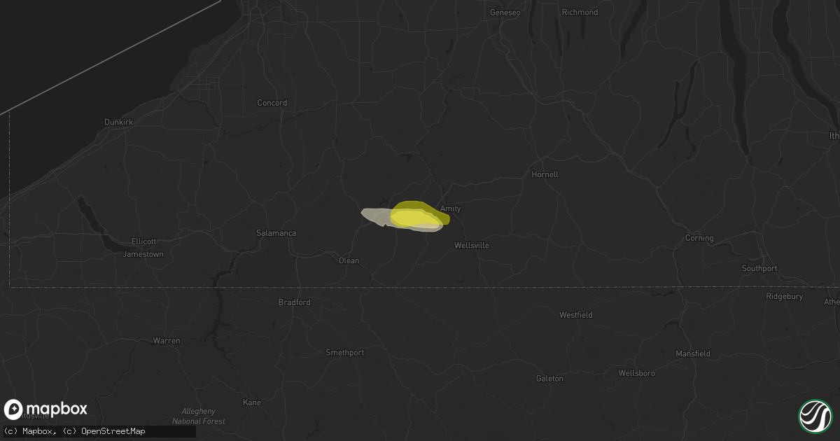 Hail map in Friendship, NY on October 6, 2018