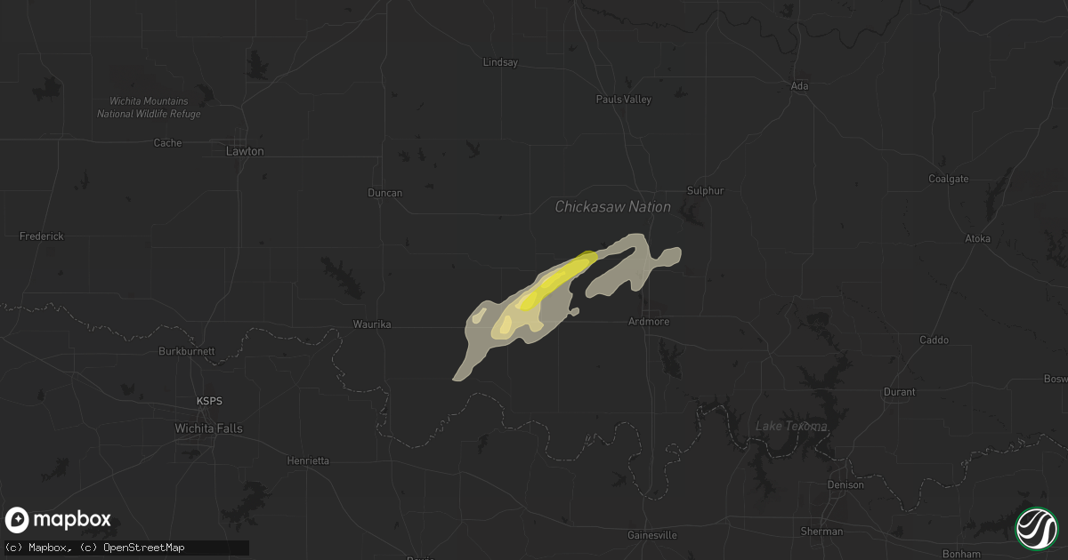 Hail map in Healdton, OK on October 6, 2018