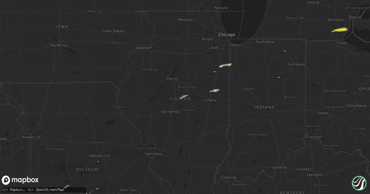 Hail map in Illinois on October 6, 2018