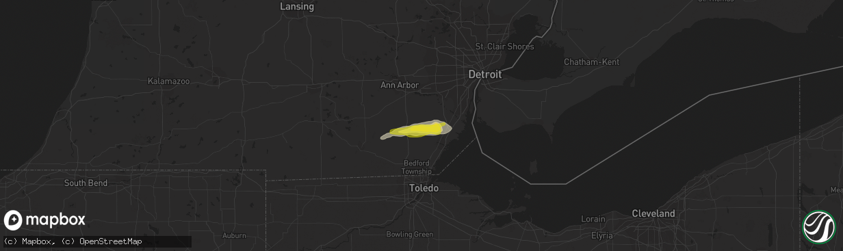 Hail map in Maybee, MI on October 6, 2018