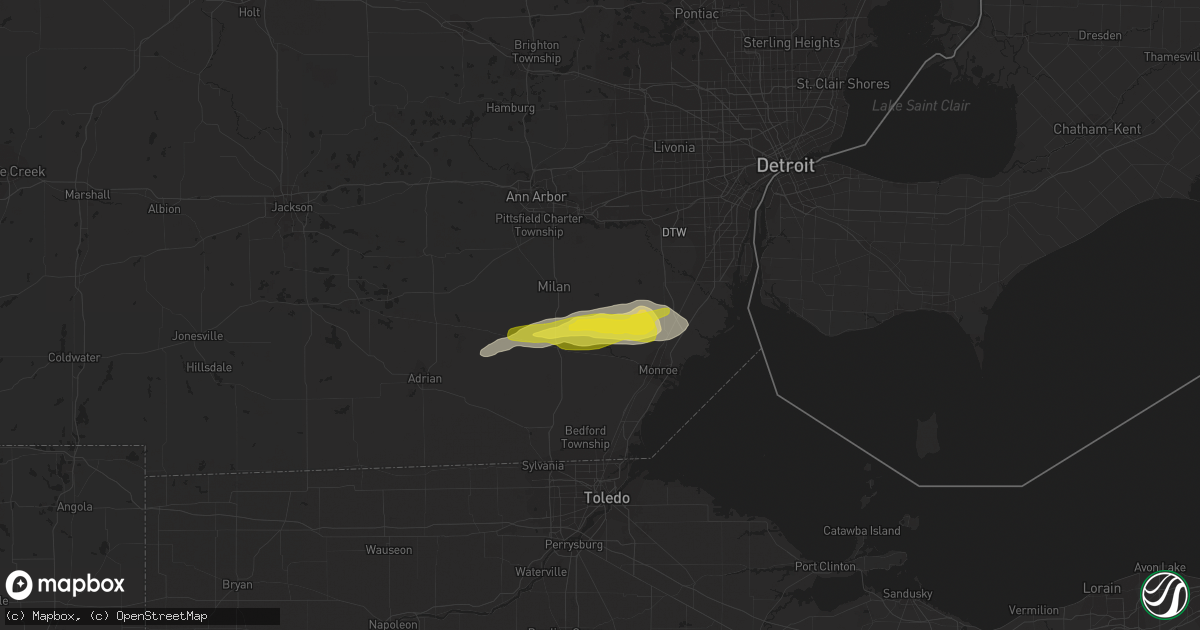Hail map in Maybee, MI on October 6, 2018
