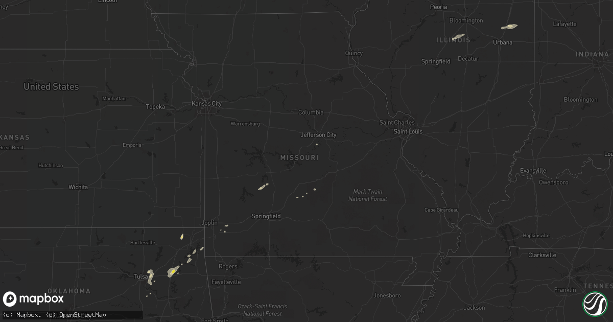 Hail map in Missouri on October 6, 2018
