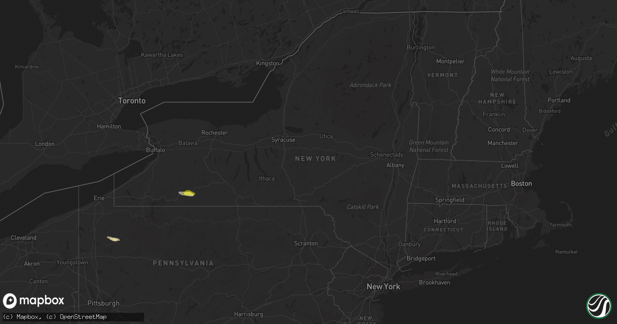 Hail map in New York on October 6, 2018