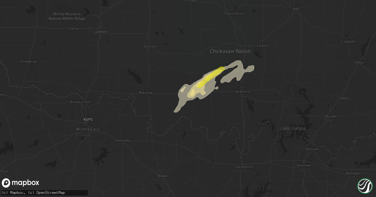 Hail map in Ringling, OK on October 6, 2018