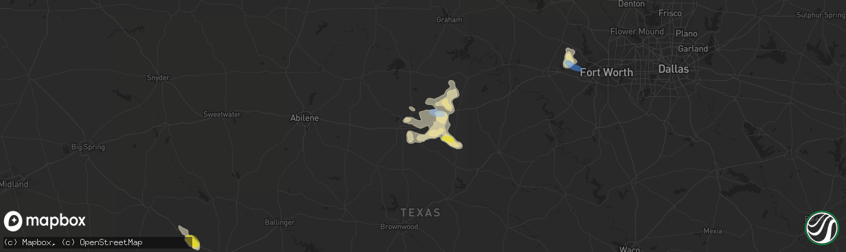 Hail map in Eastland, TX on October 6, 2019