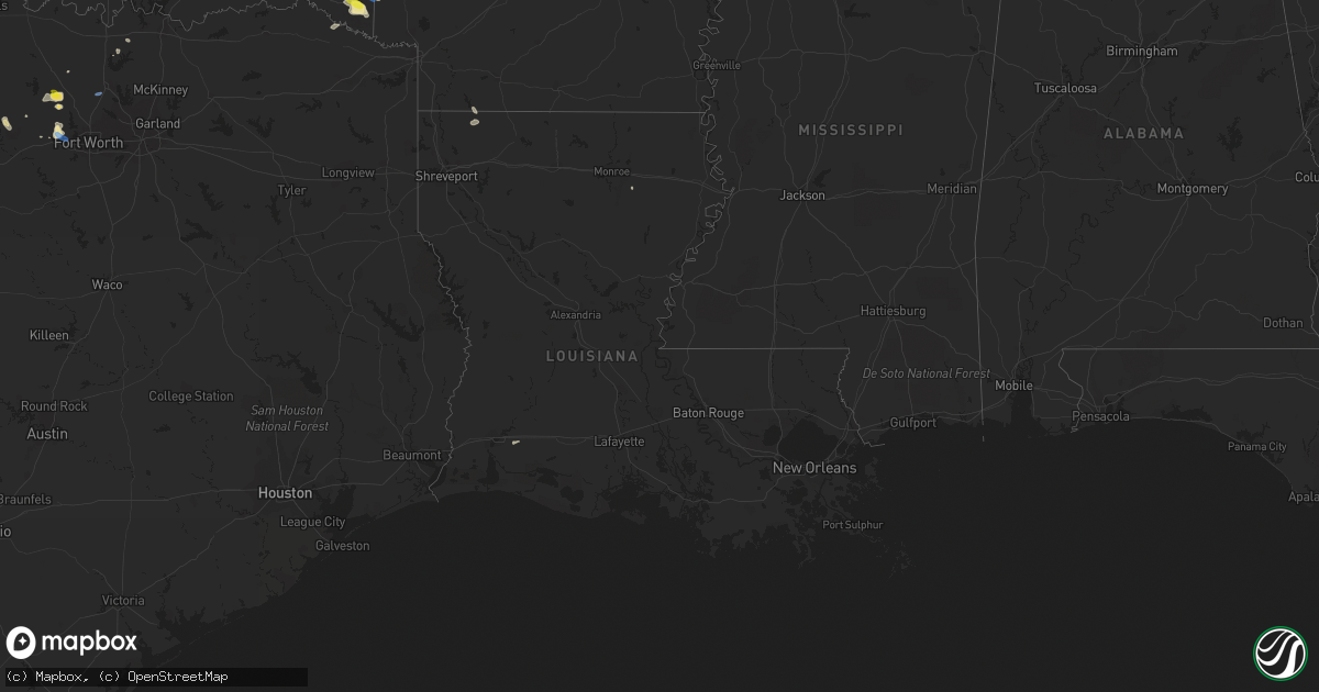 Hail map in Louisiana on October 6, 2019