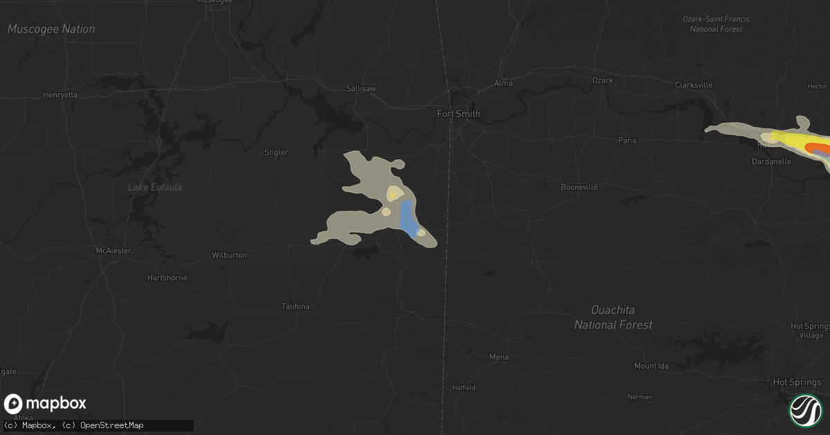 Hail map in Poteau, OK on October 6, 2019