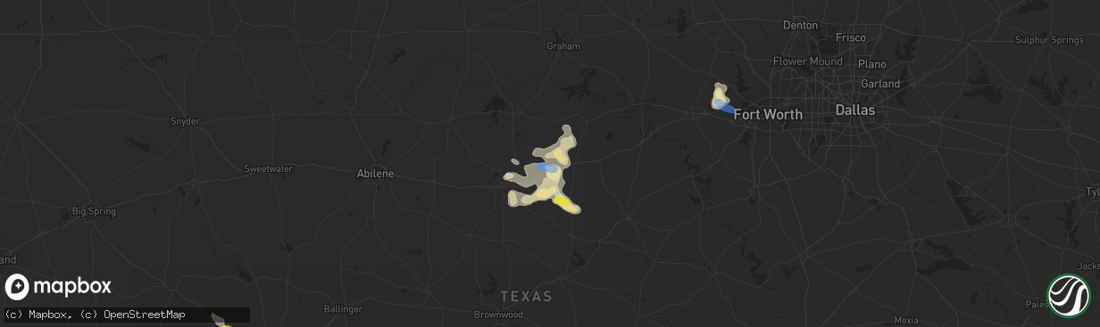 Hail map in Ranger, TX on October 6, 2019