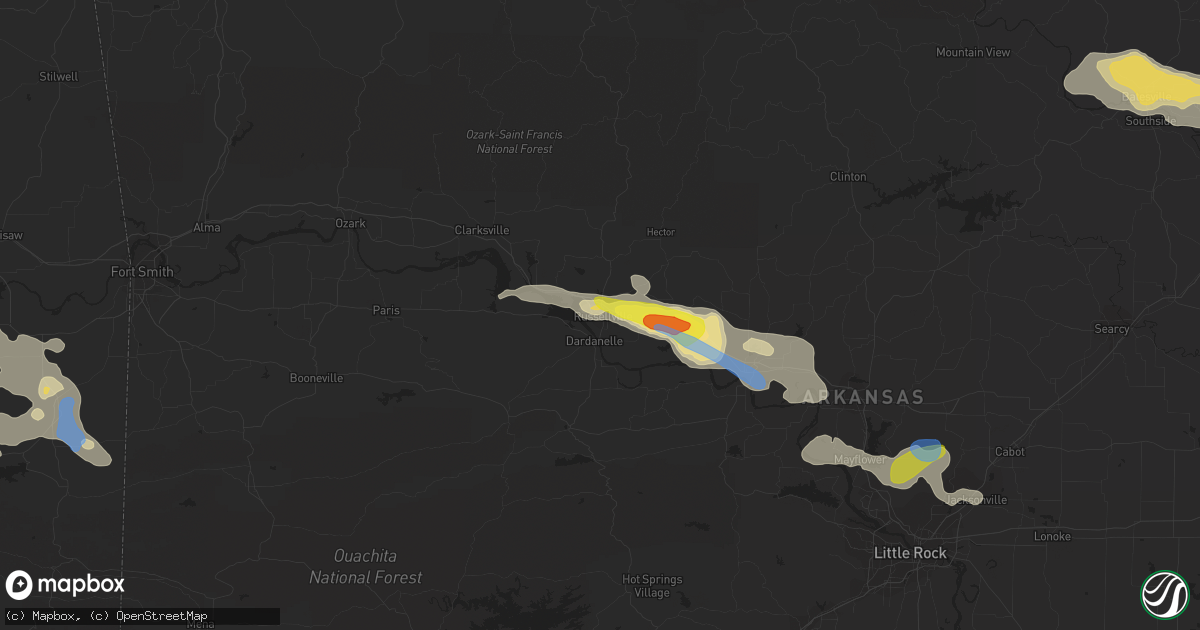 Hail map in Russellville, AR on October 6, 2019