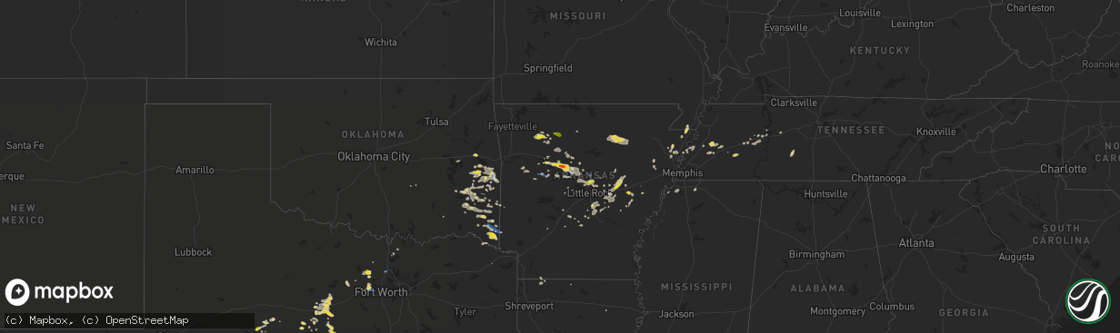 Hail map on October 6, 2019