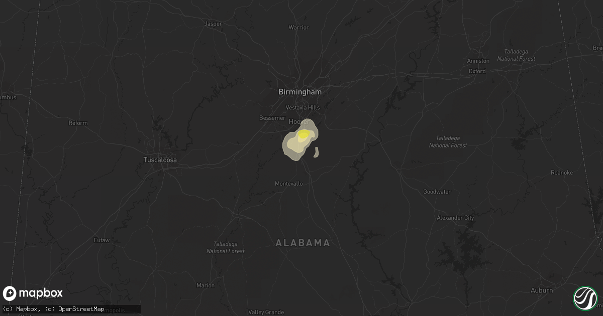 Hail map in Alabaster, AL on October 6, 2021