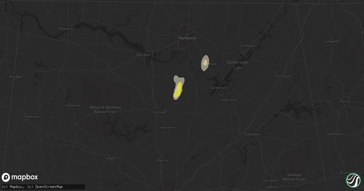Hail map in Baileyton, AL on October 6, 2021