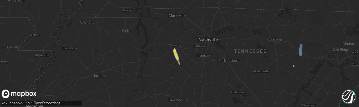 Hail map in Bon Aqua, TN on October 6, 2021