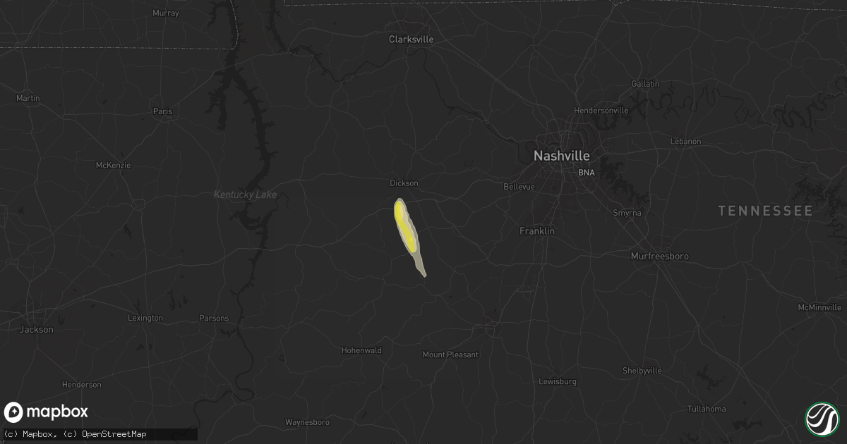 Hail map in Bon Aqua, TN on October 6, 2021