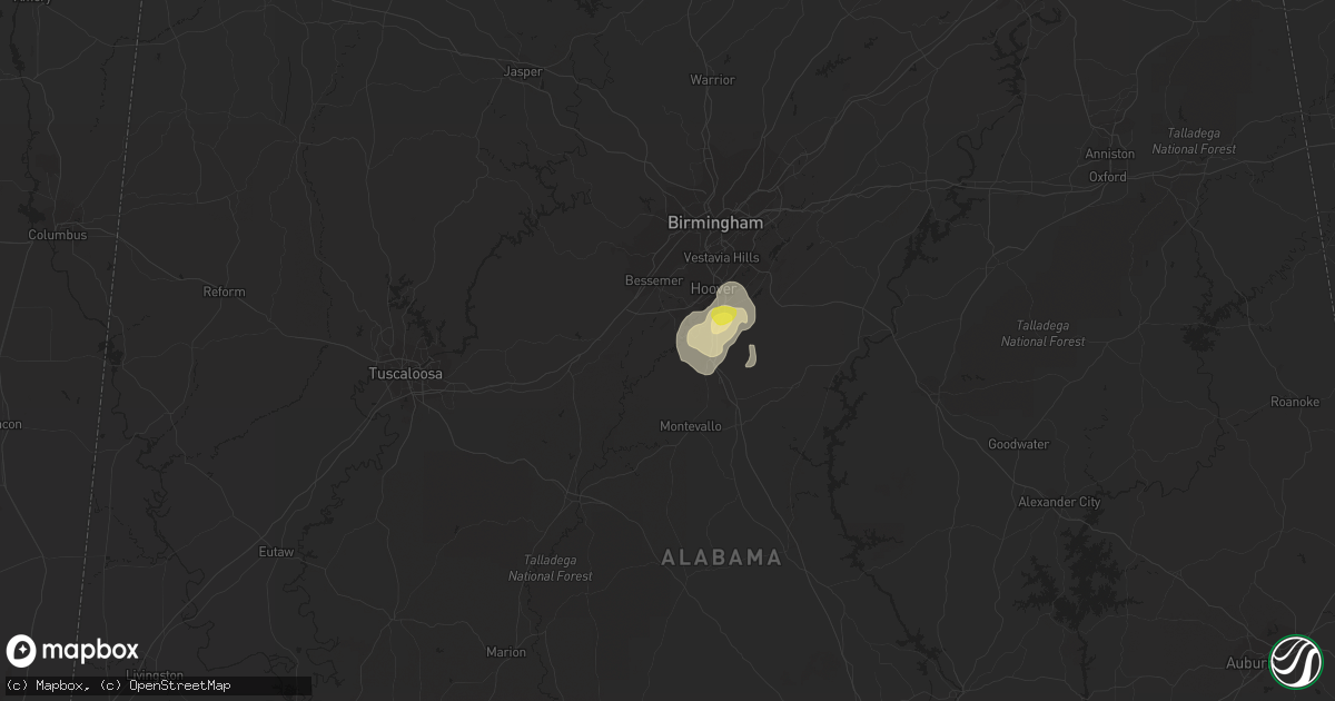 Hail map in Helena, AL on October 6, 2021