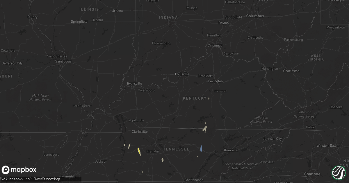 Hail map in Kentucky on October 6, 2021