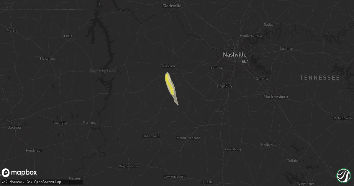 Hail map in Lyles, TN on October 6, 2021
