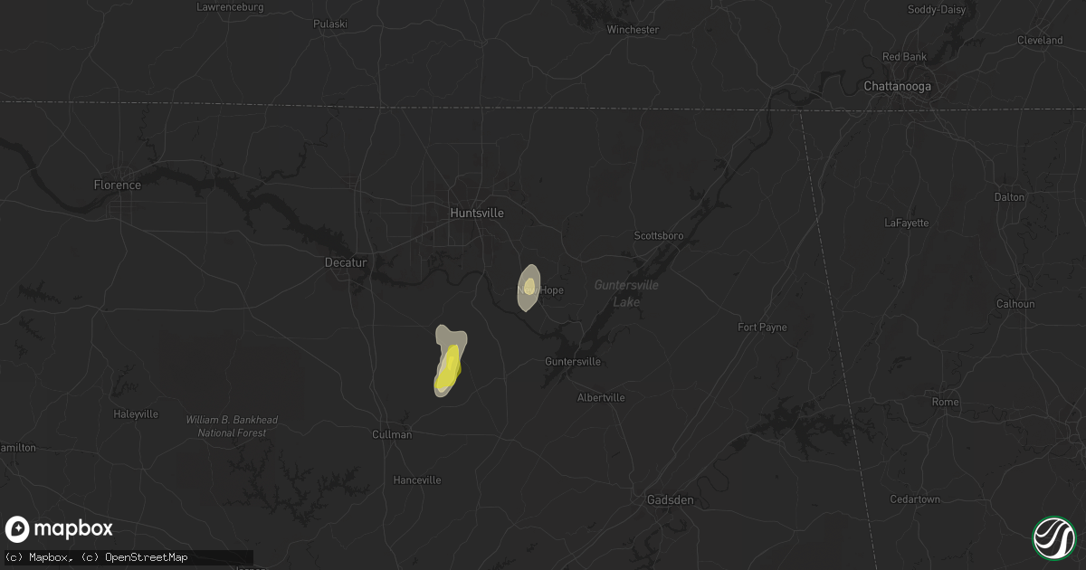 Hail map in New Hope, AL on October 6, 2021