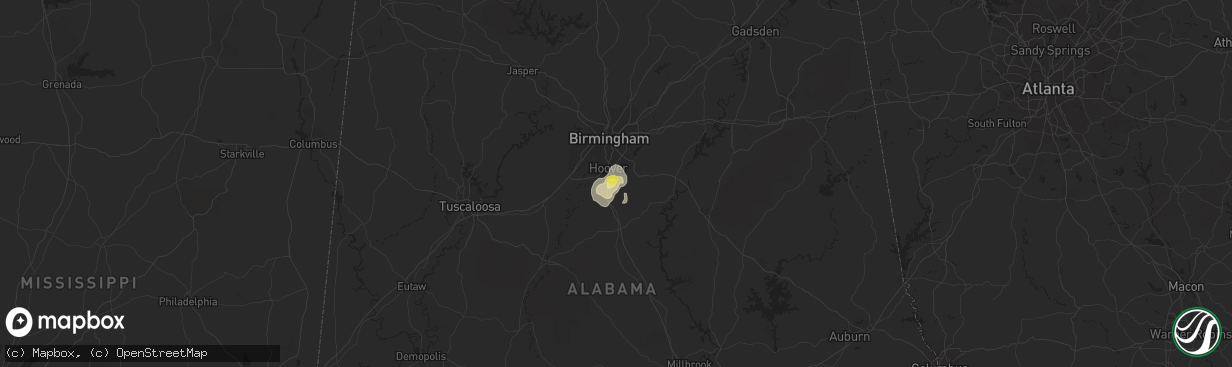 Hail map in Pelham, AL on October 6, 2021