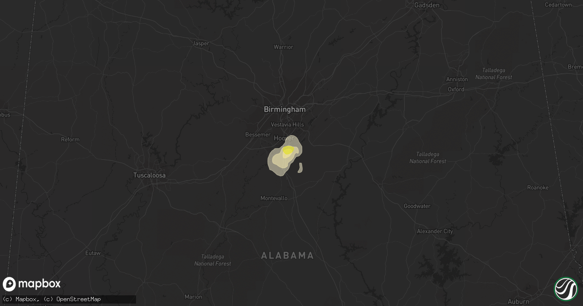 Hail map in Pelham, AL on October 6, 2021