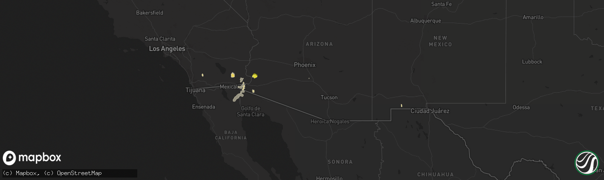 Hail map in Arizona on October 6, 2022