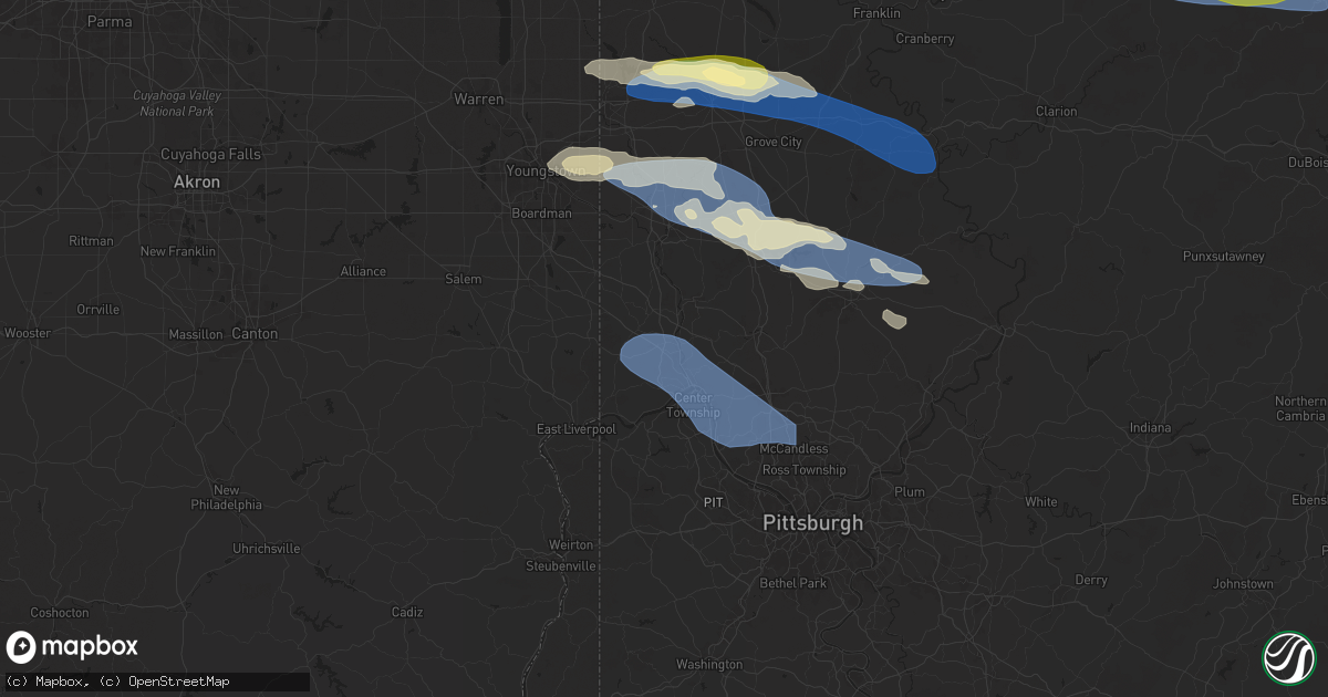 Hail map in Beaver Falls, PA on October 6, 2024