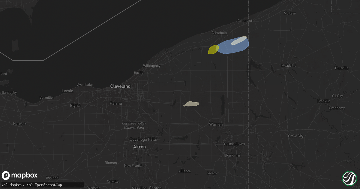 Hail map in Burton, OH on October 6, 2024