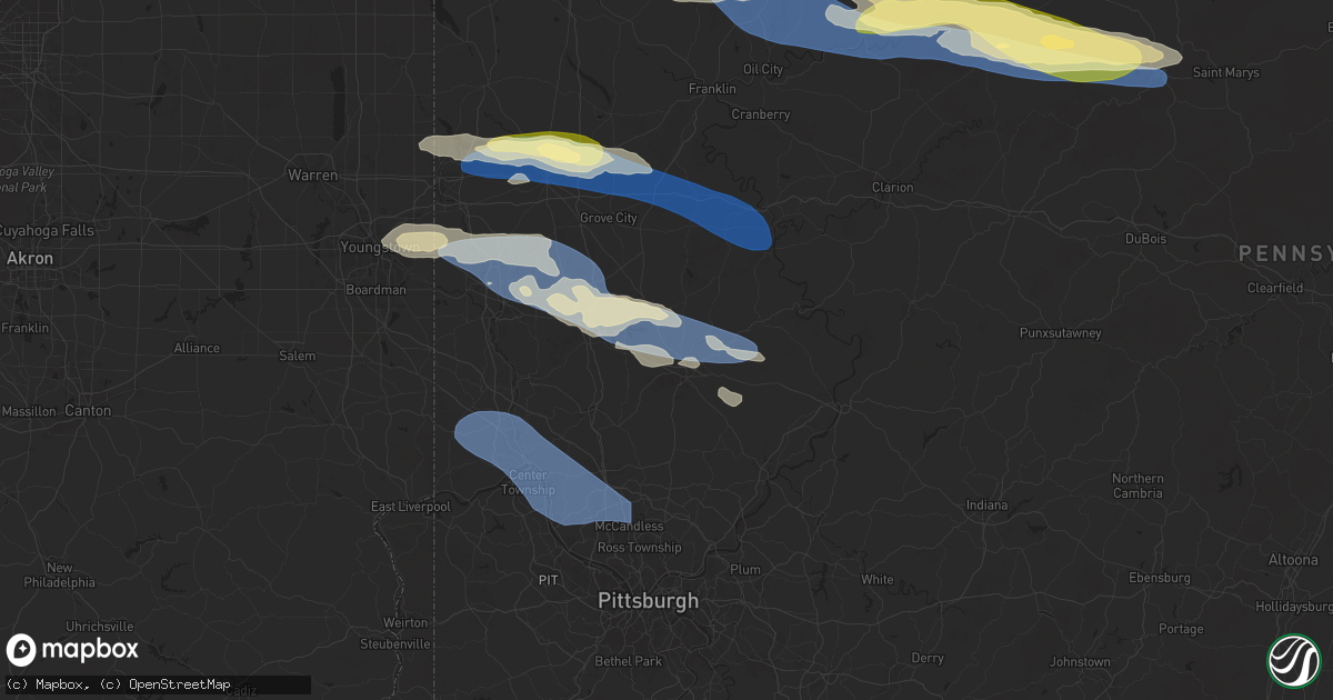 Hail map in Butler, PA on October 6, 2024