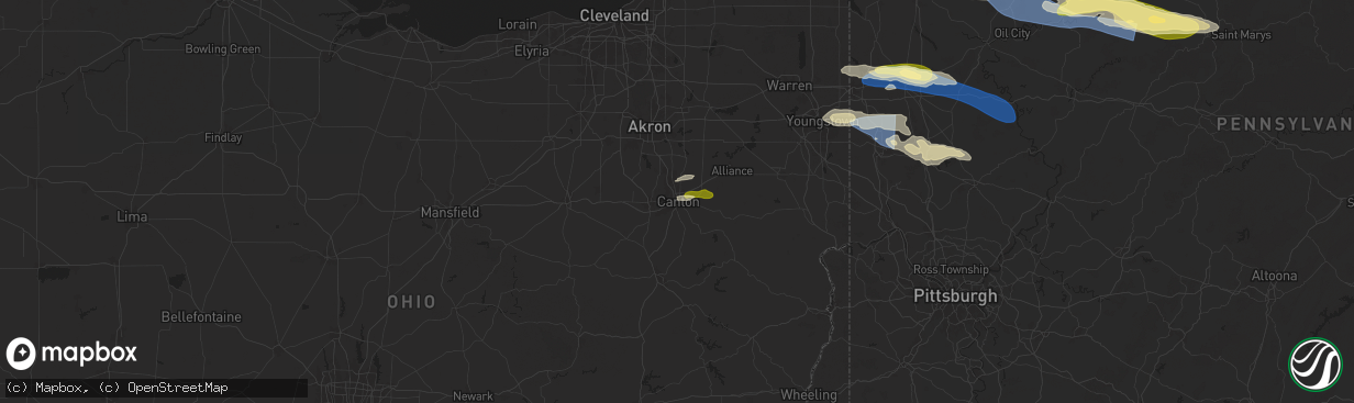 Hail map in Canton, OH on October 6, 2024