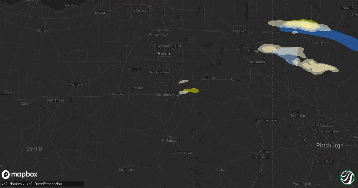 Hail map in Canton, OH on October 6, 2024