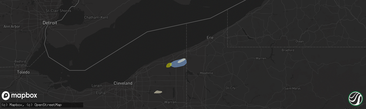 Hail map in Conneaut, OH on October 6, 2024