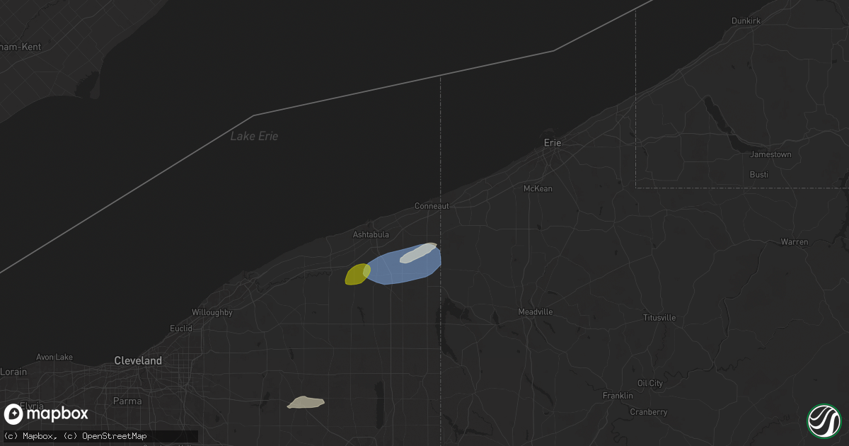 Hail map in Conneaut, OH on October 6, 2024