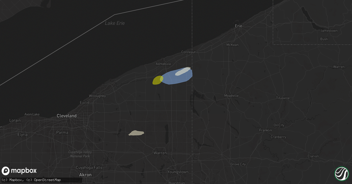 Hail map in Dorset, OH on October 6, 2024