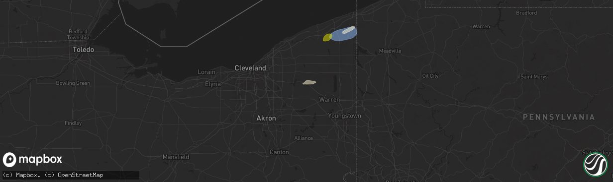 Hail map in Garrettsville, OH on October 6, 2024