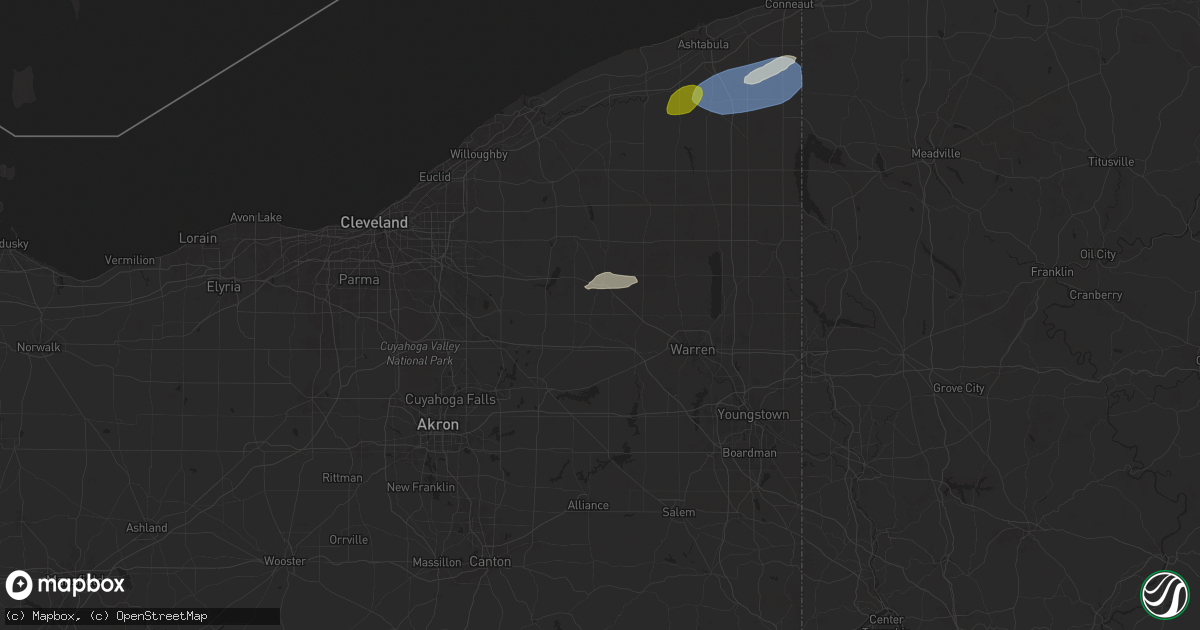 Hail map in Garrettsville, OH on October 6, 2024