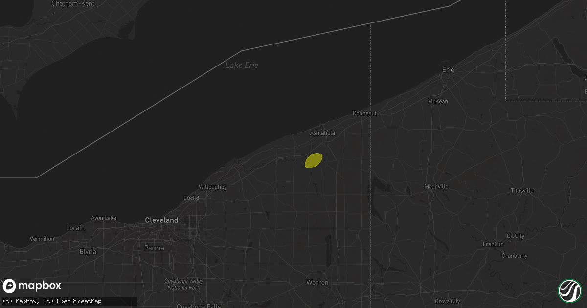 Hail map in Geneva, OH on October 6, 2024