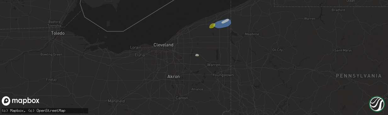 Hail map in Hiram, OH on October 6, 2024