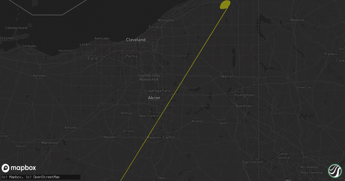 Hail map in Kent, OH on October 6, 2024