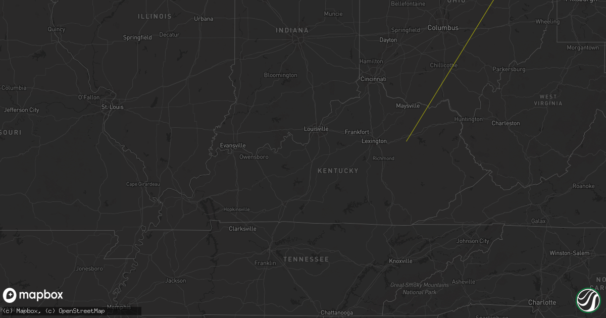 Hail map in Kentucky on October 6, 2024
