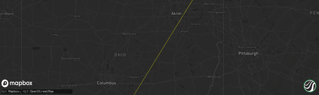 Hail map in Millersburg, OH on October 6, 2024