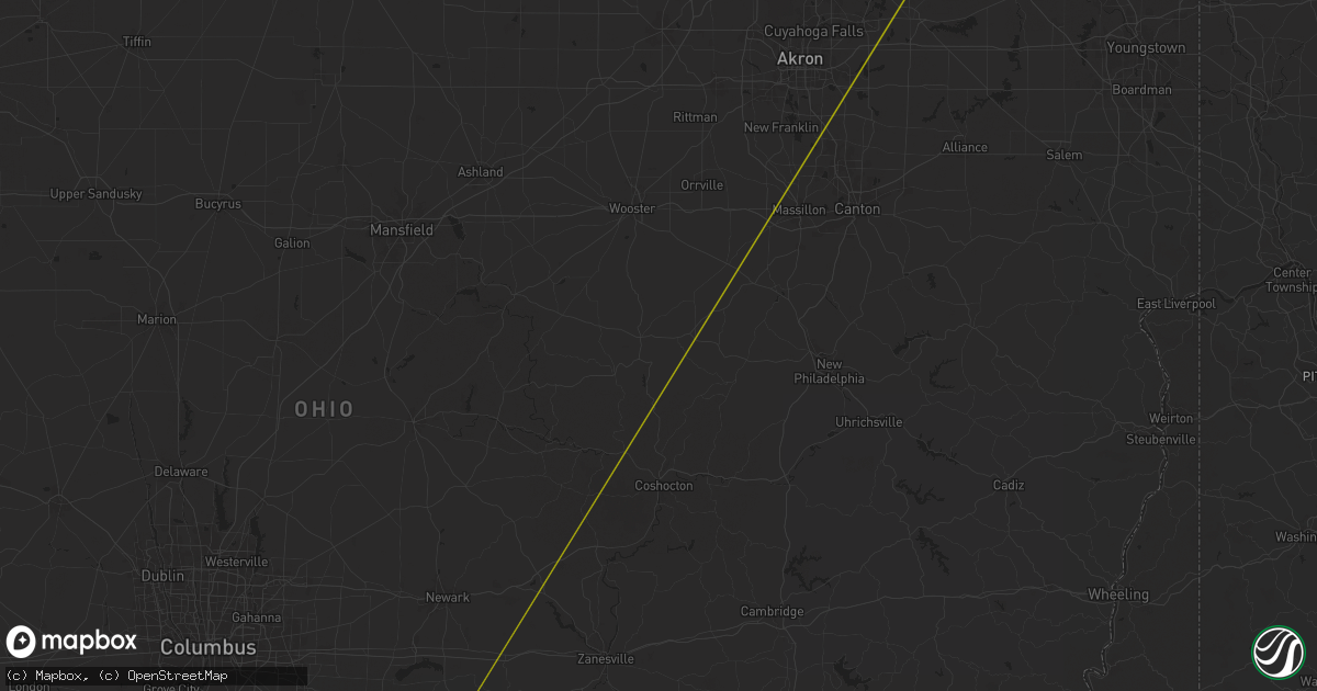 Hail map in Millersburg, OH on October 6, 2024