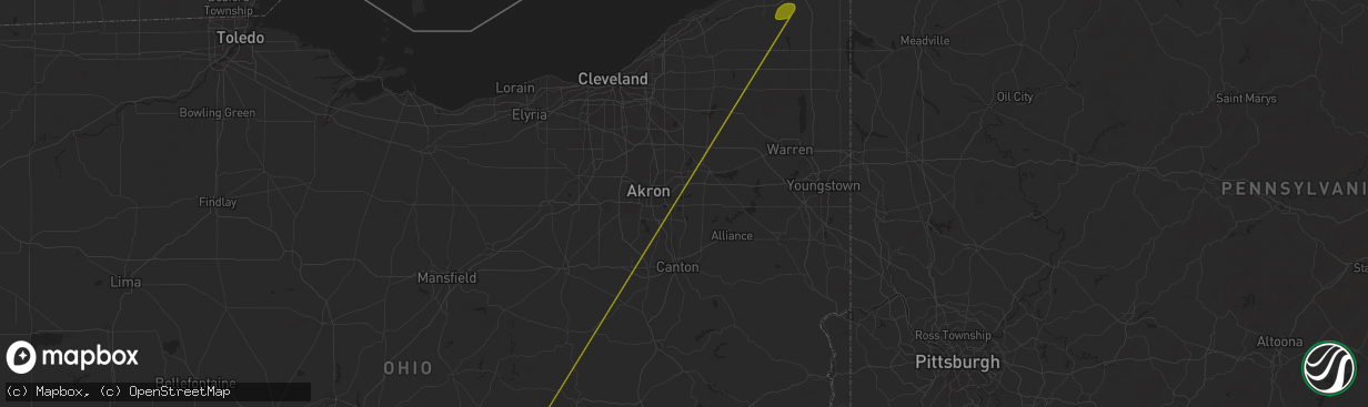 Hail map in Mogadore, OH on October 6, 2024