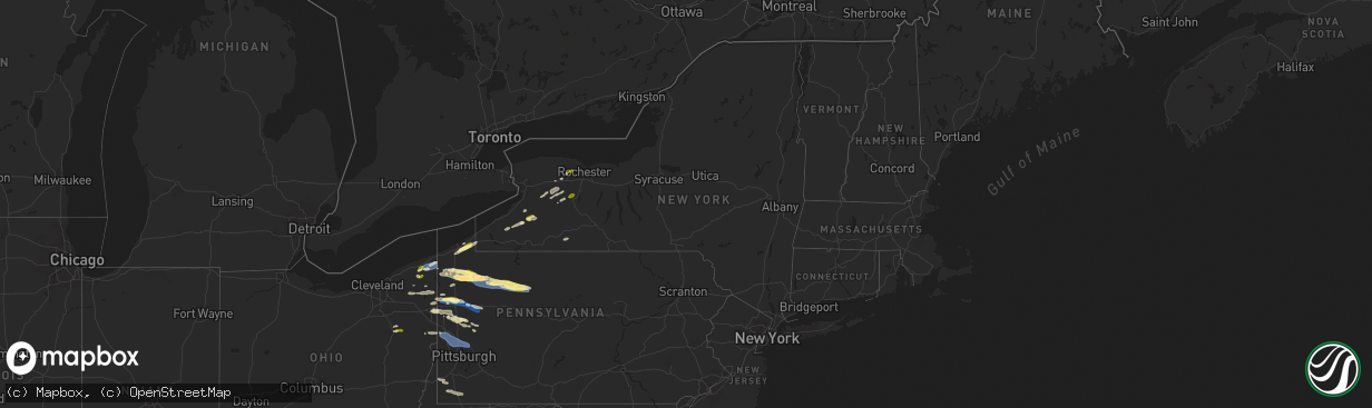 Hail map in New York on October 6, 2024